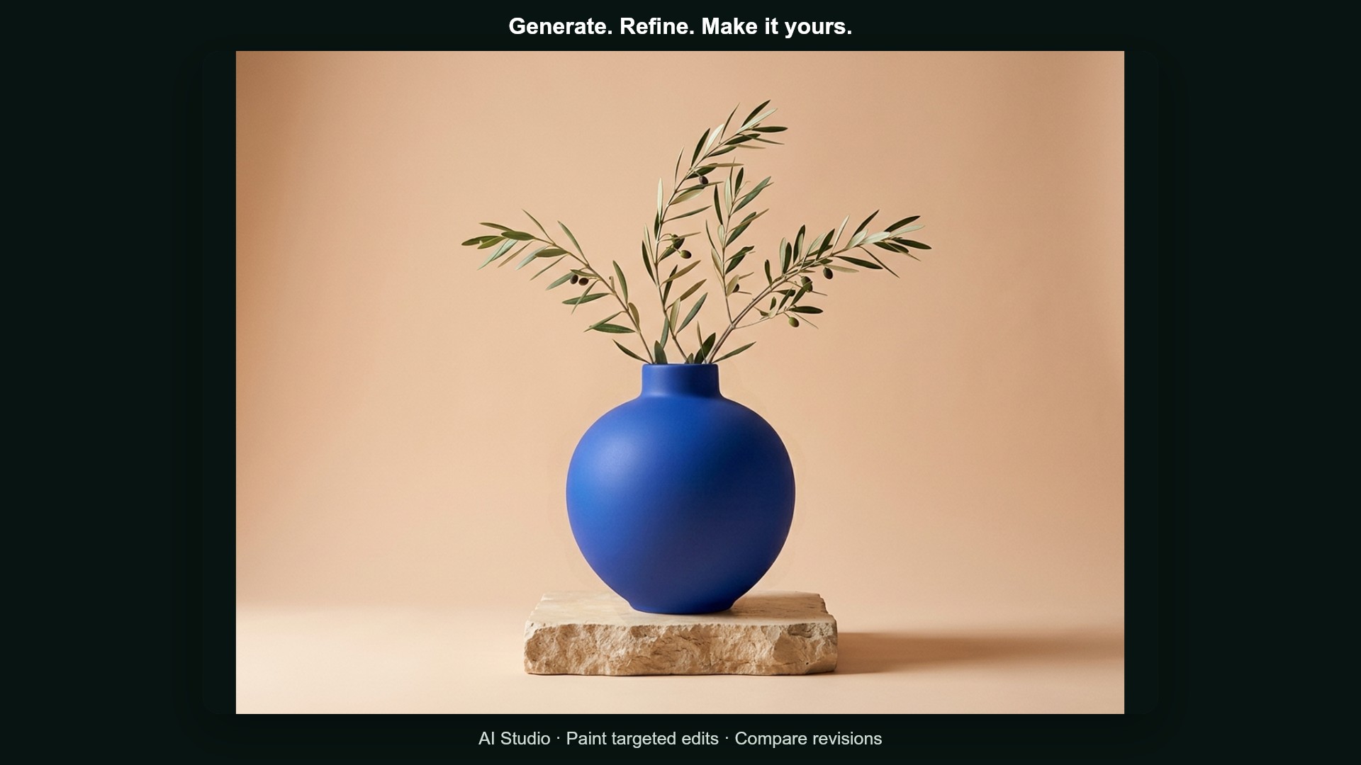 Generate a product image in the new 5AM AI Studio, paint a targeted edit, compare revisions, and download the result